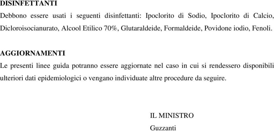 AGGIORNAMENTI Le presenti linee guida potranno essere aggiornate nel caso in cui si rendessero