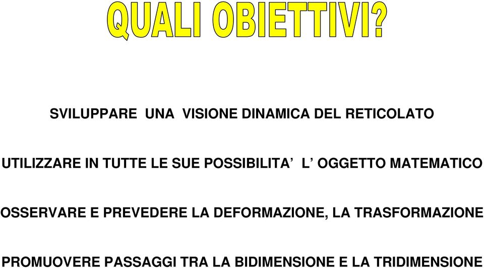 MATEMATICO OSSERVARE E PREVEDERE LA DEFORMAZIONE, LA