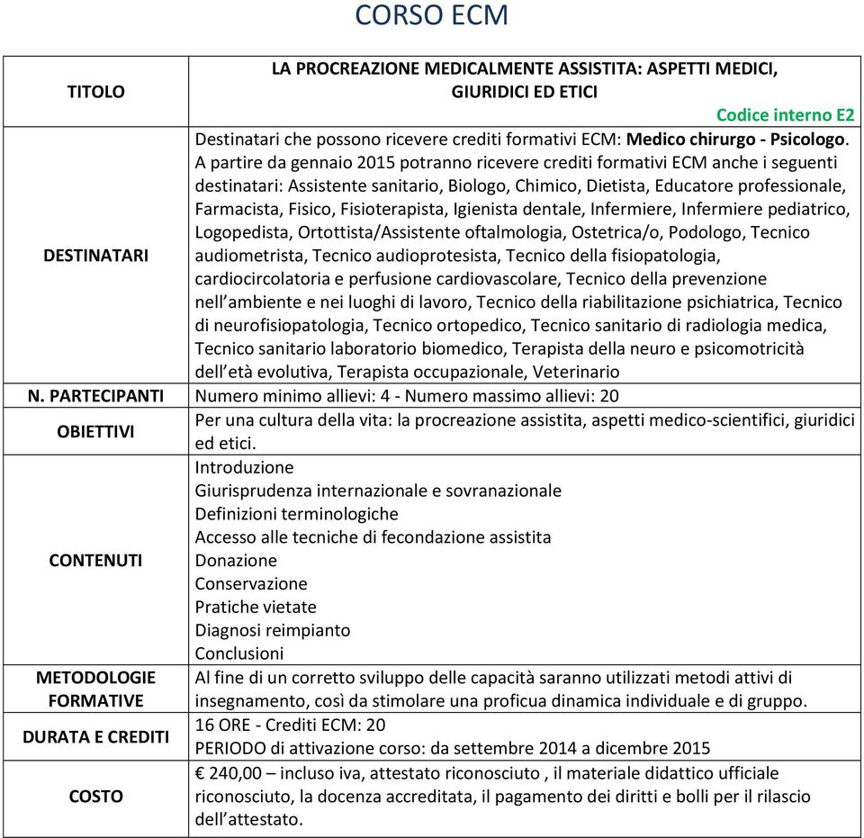 Tecnico audioprotesista, Tecnico della fisiopatologia, cardiocircolatoria e perfusione cardiovascolare, Tecnico della prevenzione nell ambiente e nei luoghi di lavoro, Tecnico della riabilitazione