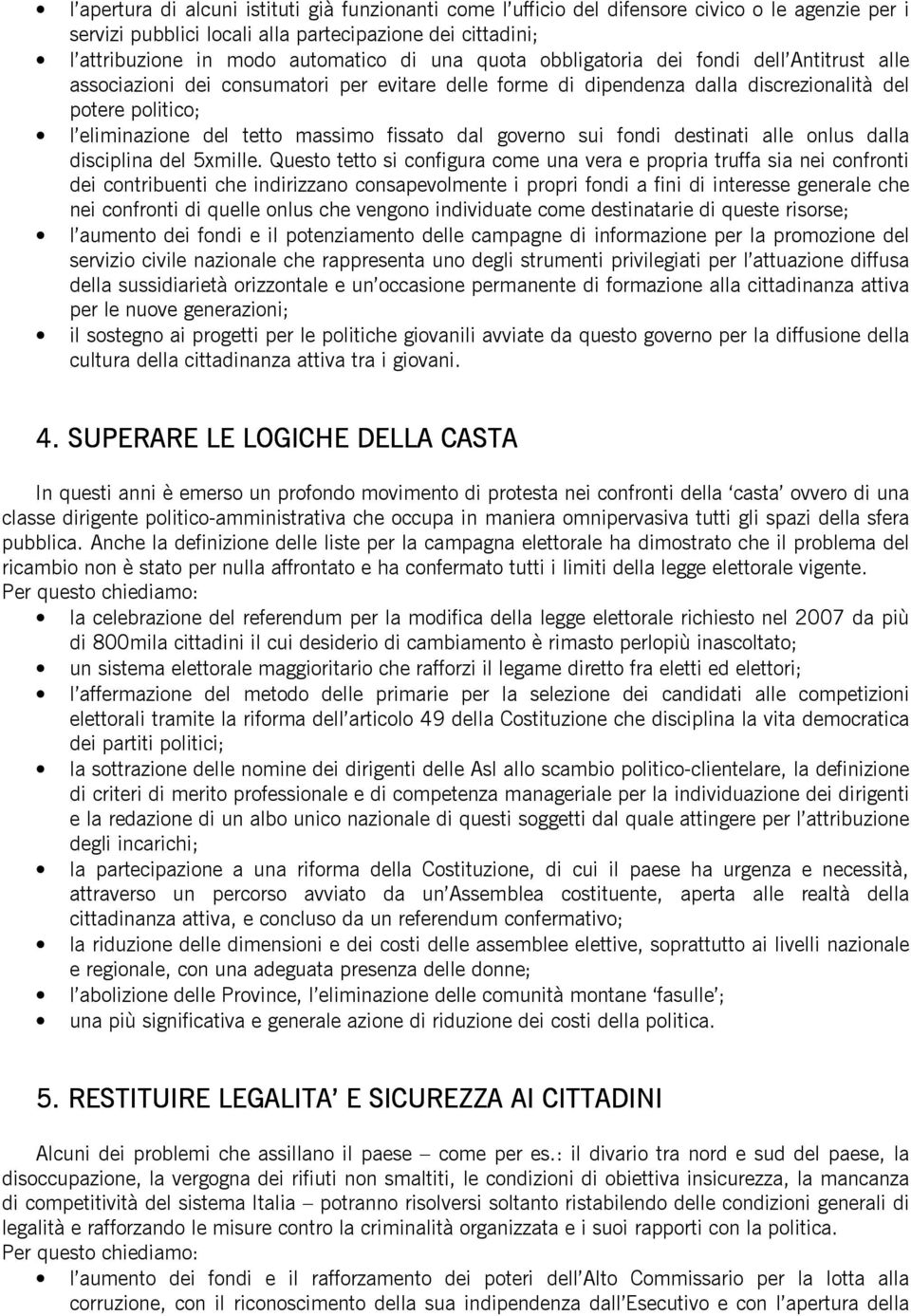 fissato dal governo sui fondi destinati alle onlus dalla disciplina del 5xmille.