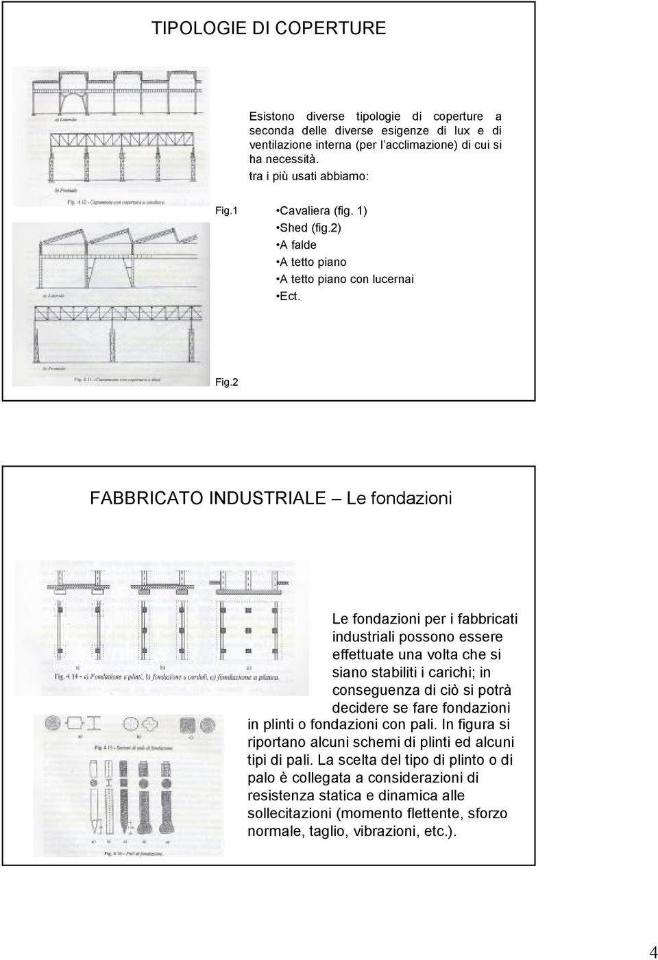 1 Cavaliera (fig. 1) Shed (fig.2) A falde A tetto piano A tetto piano con lucernai Ect. Fig.