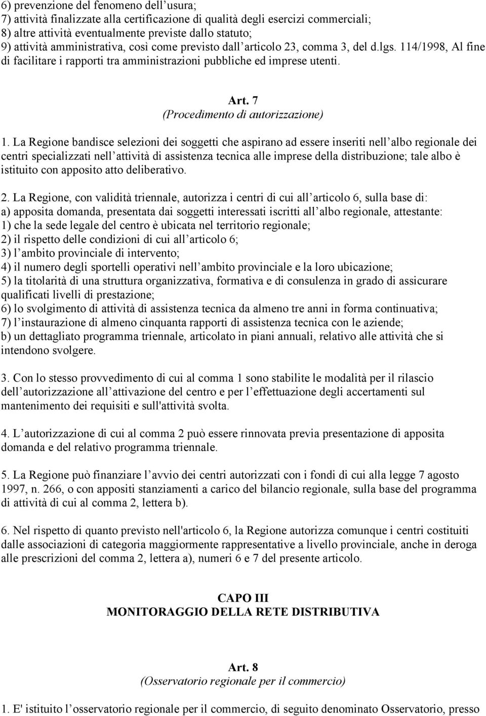 7 (Procedimento di autorizzazione) 1.