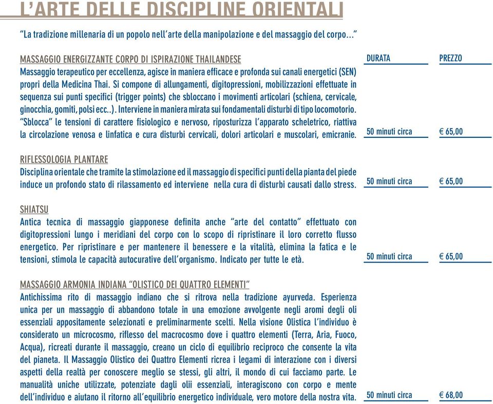 Si compone di allungamenti, digitopressioni, mobilizzazioni effettuate in sequenza sui punti specifici (trigger points) che sbloccano i movimenti articolari (schiena, cervicale, ginocchia, gomiti,