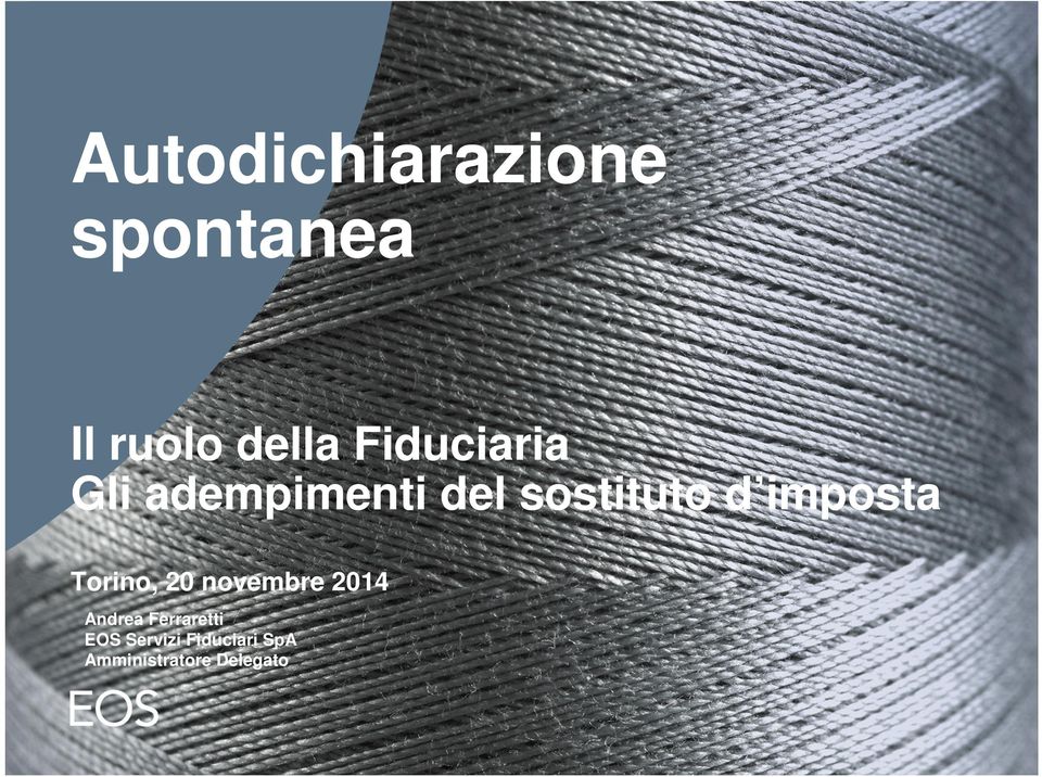 imposta Torino, 20 novembre 2014 Andrea