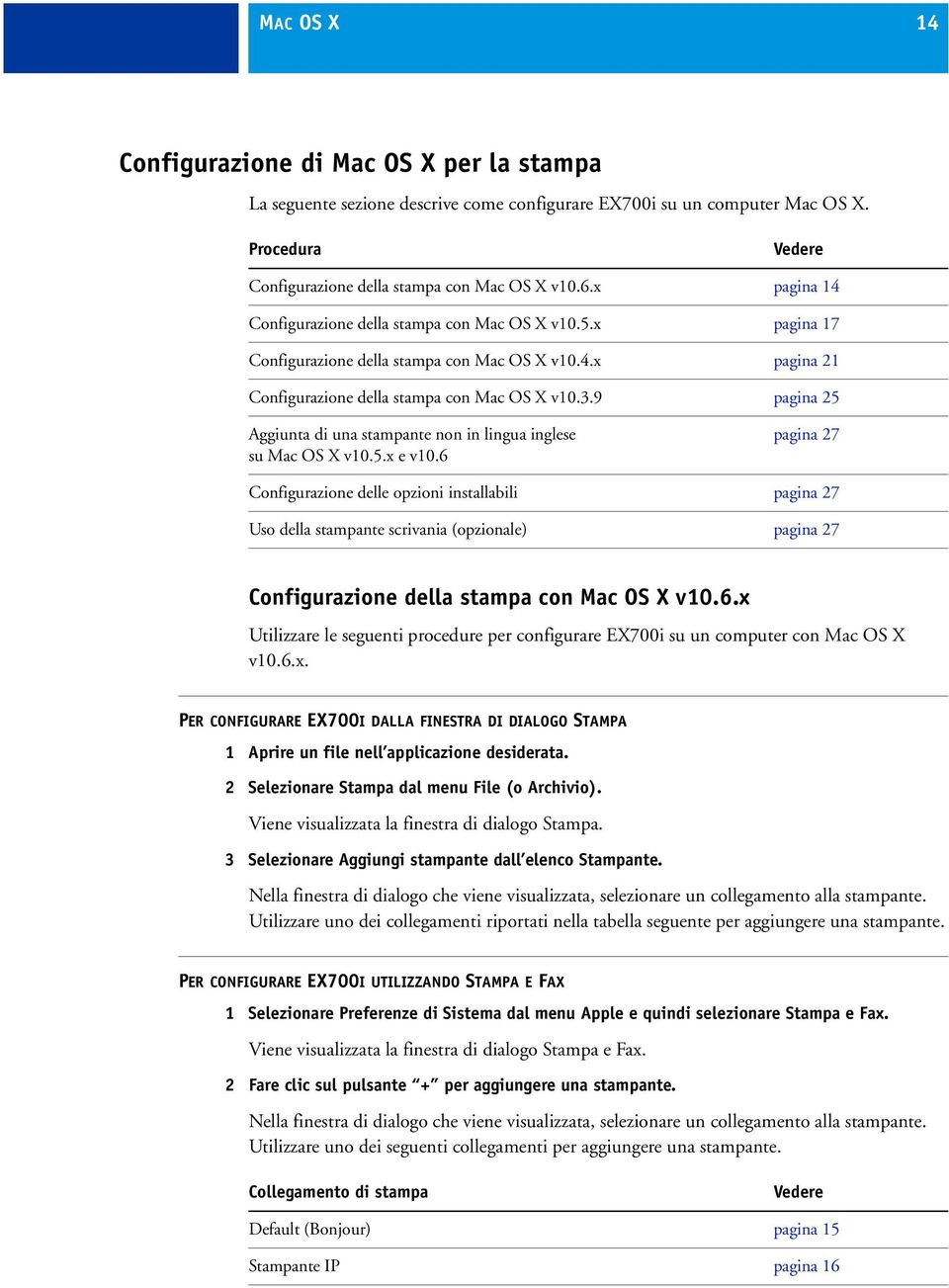 9 pagina 25 Aggiunta di una stampante non in lingua inglese su Mac OS X v10.5.x e v10.