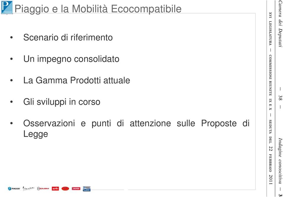 impegno consolidato La Gamma Prodotti attuale Gli sviluppi