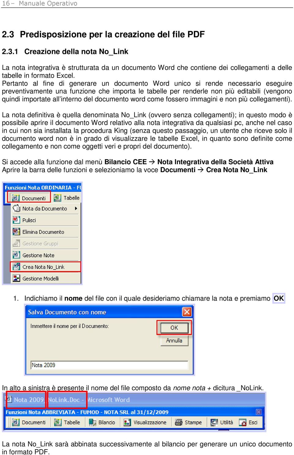 interno del documento word come fossero immagini e non più collegamenti).