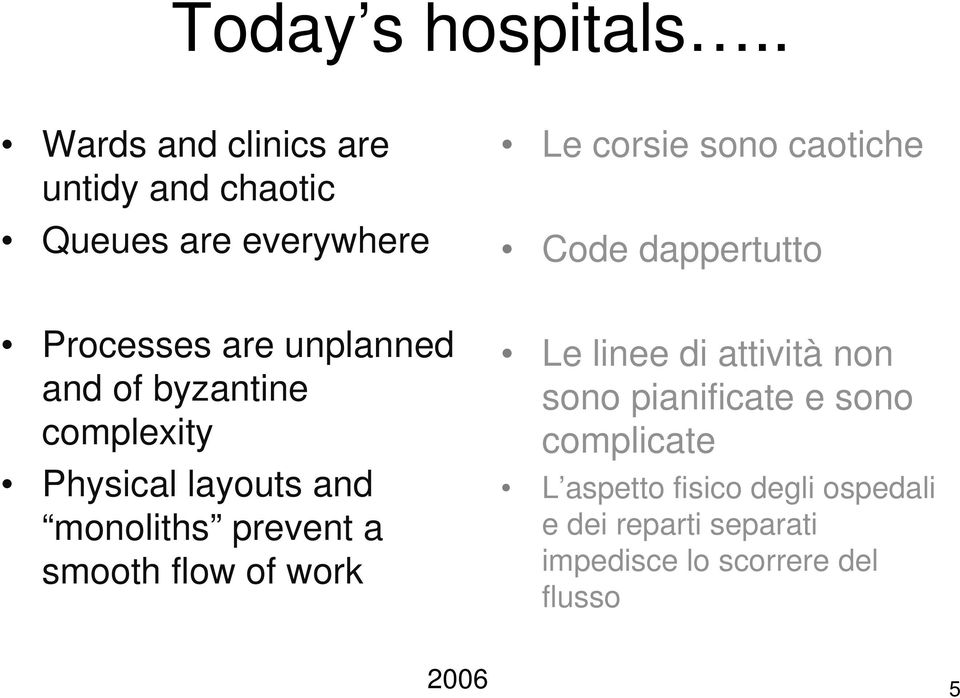 dappertutto Processes are unplanned and of byzantine complexity Physical layouts and monoliths