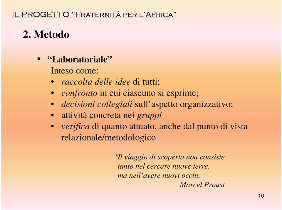 decisioni collegiali sull aspetto organizzativo; attività concreta nei gruppi verifica di quanto attuato,