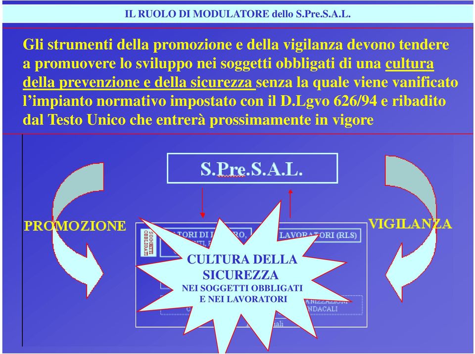 sicurezza senza la quale viene vanificato l impianto normativo impostato con il D.