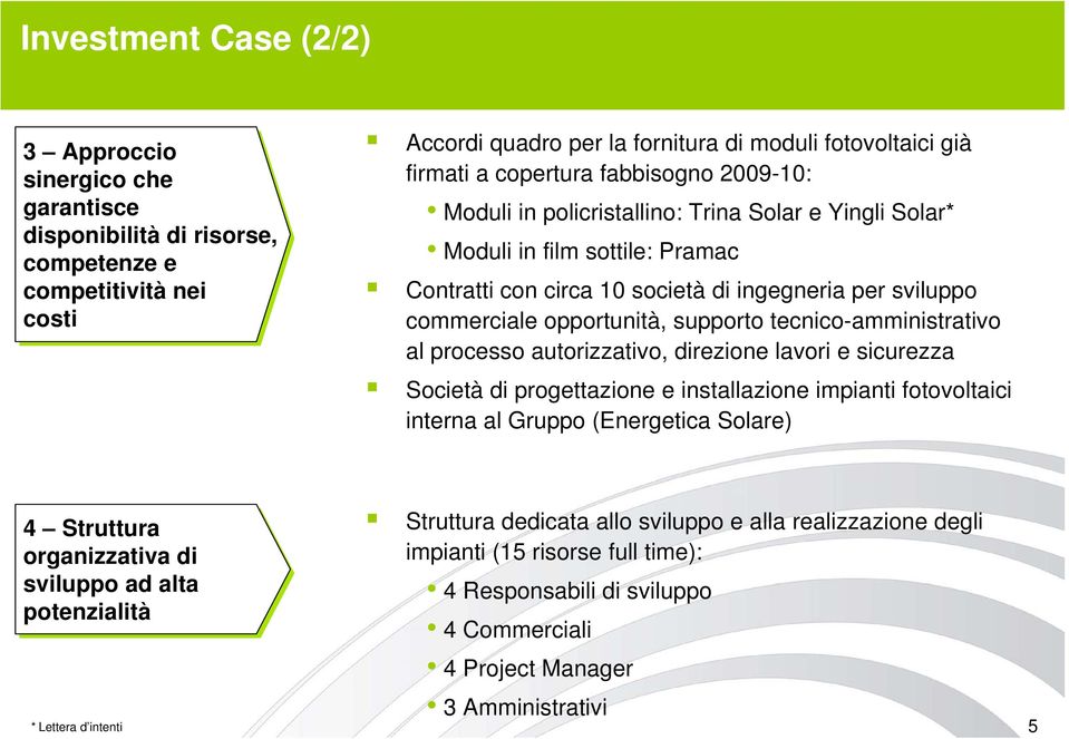 supporto tecnico-amministrativo al processo autorizzativo, direzione lavori e sicurezza Società di progettazione e installazione impianti fotovoltaici interna al Gruppo (Energetica Solare) 4