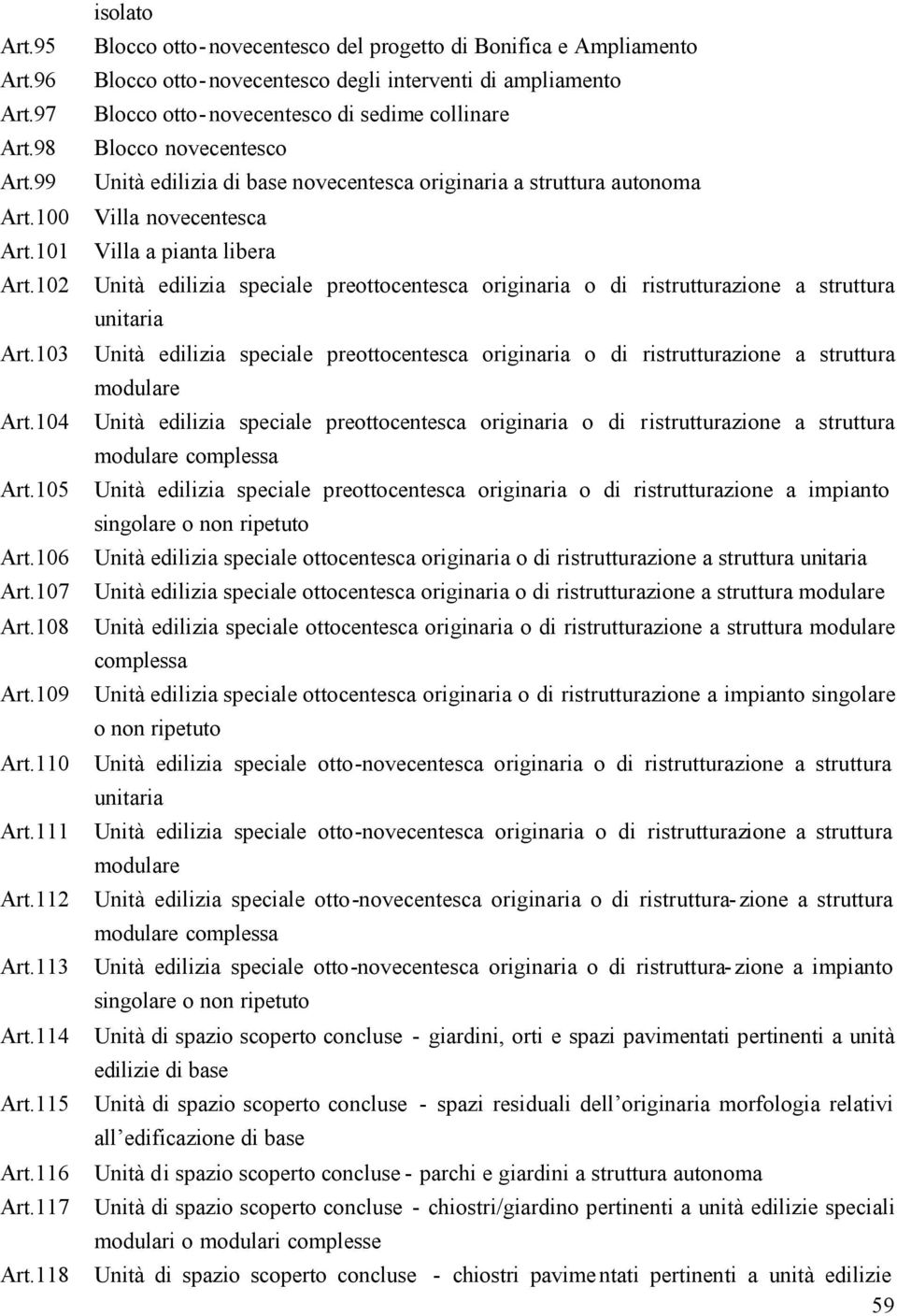 Unità edilizia di base novecentesca originaria a struttura autonoma Villa novecentesca Villa a pianta libera Unità edilizia speciale preottocentesca originaria o di ristrutturazione a struttura