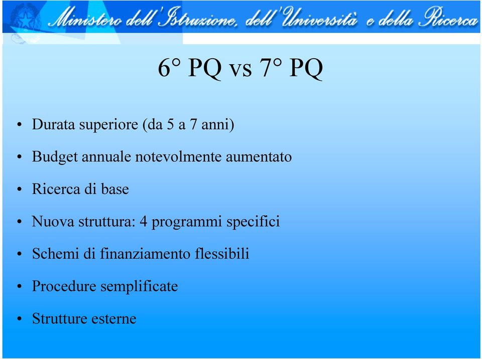 struttura: 4 programmi specifici Schemi di