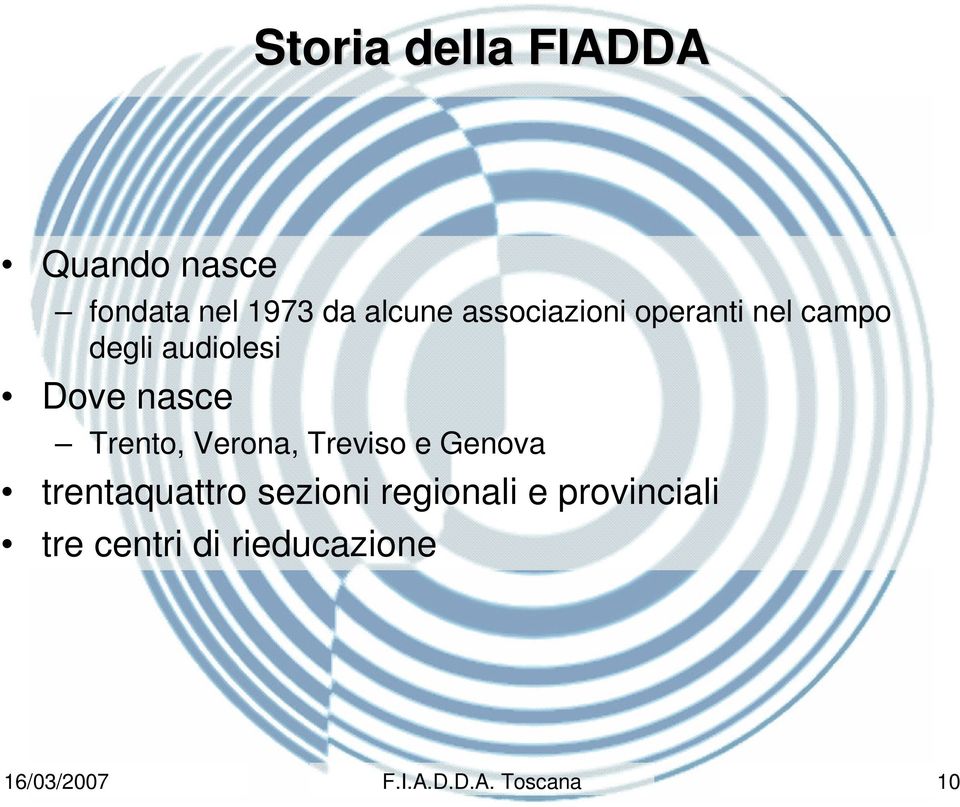 Trento, Verona, Treviso e Genova trentaquattro sezioni regionali