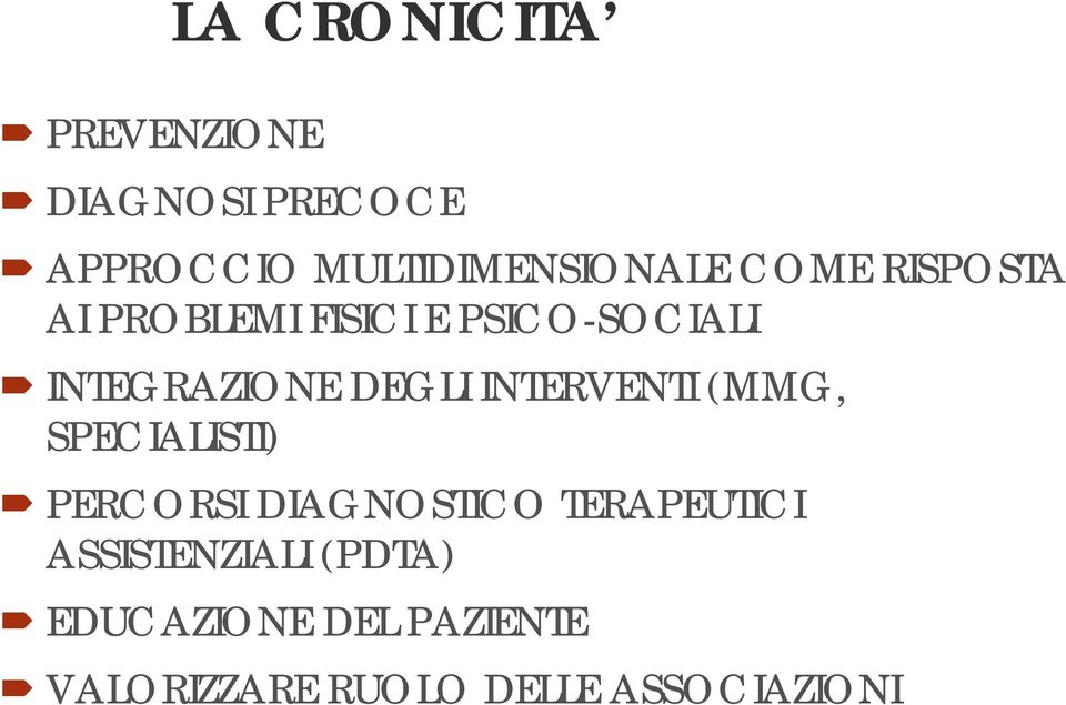 INTERVENTI (MMG, SPECIALISTI) PERCORSI DIAGNOSTICO TERAPEUTICI