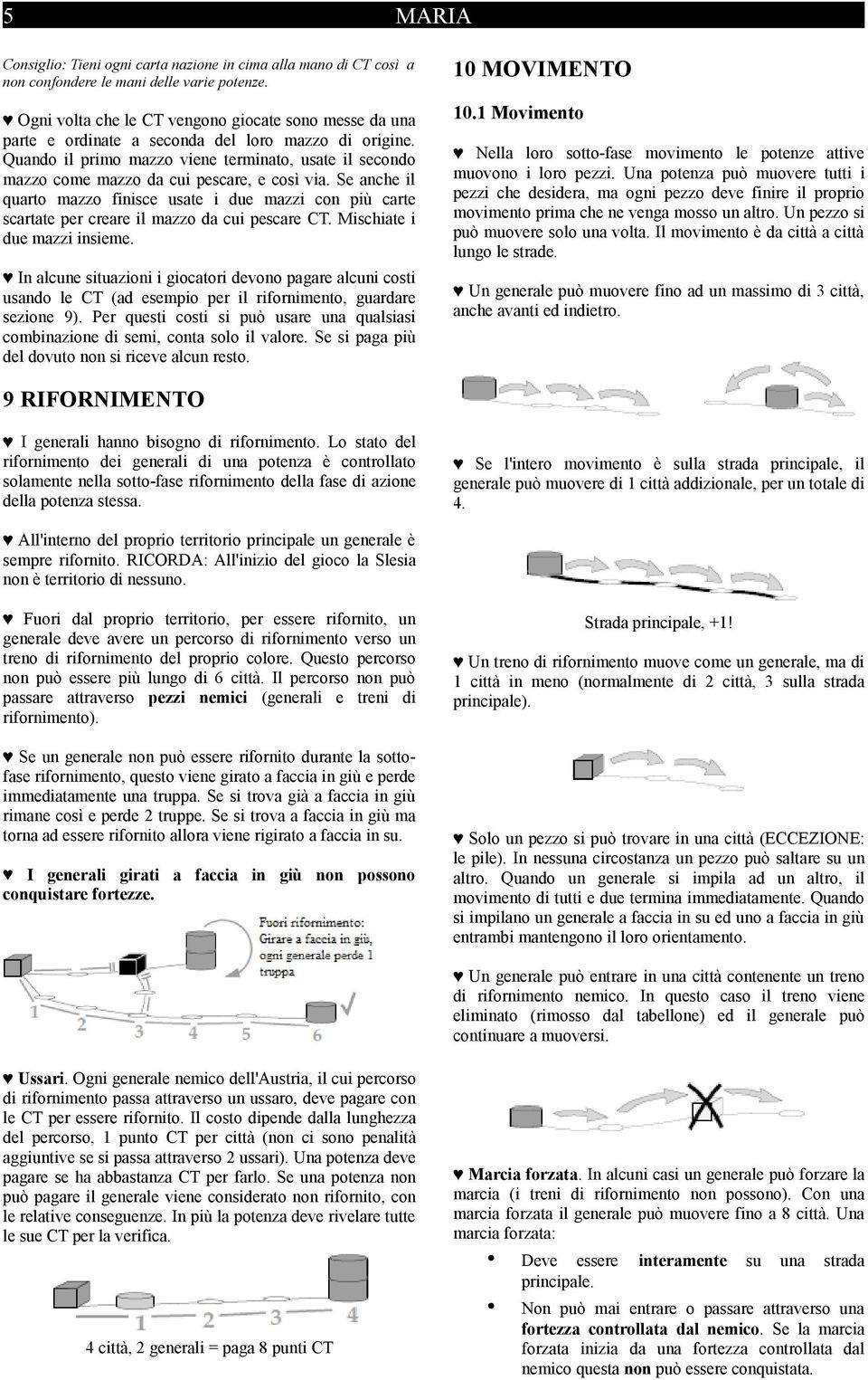 Quando il primo mazzo viene terminato, usate il secondo mazzo come mazzo da cui pescare, e così via.