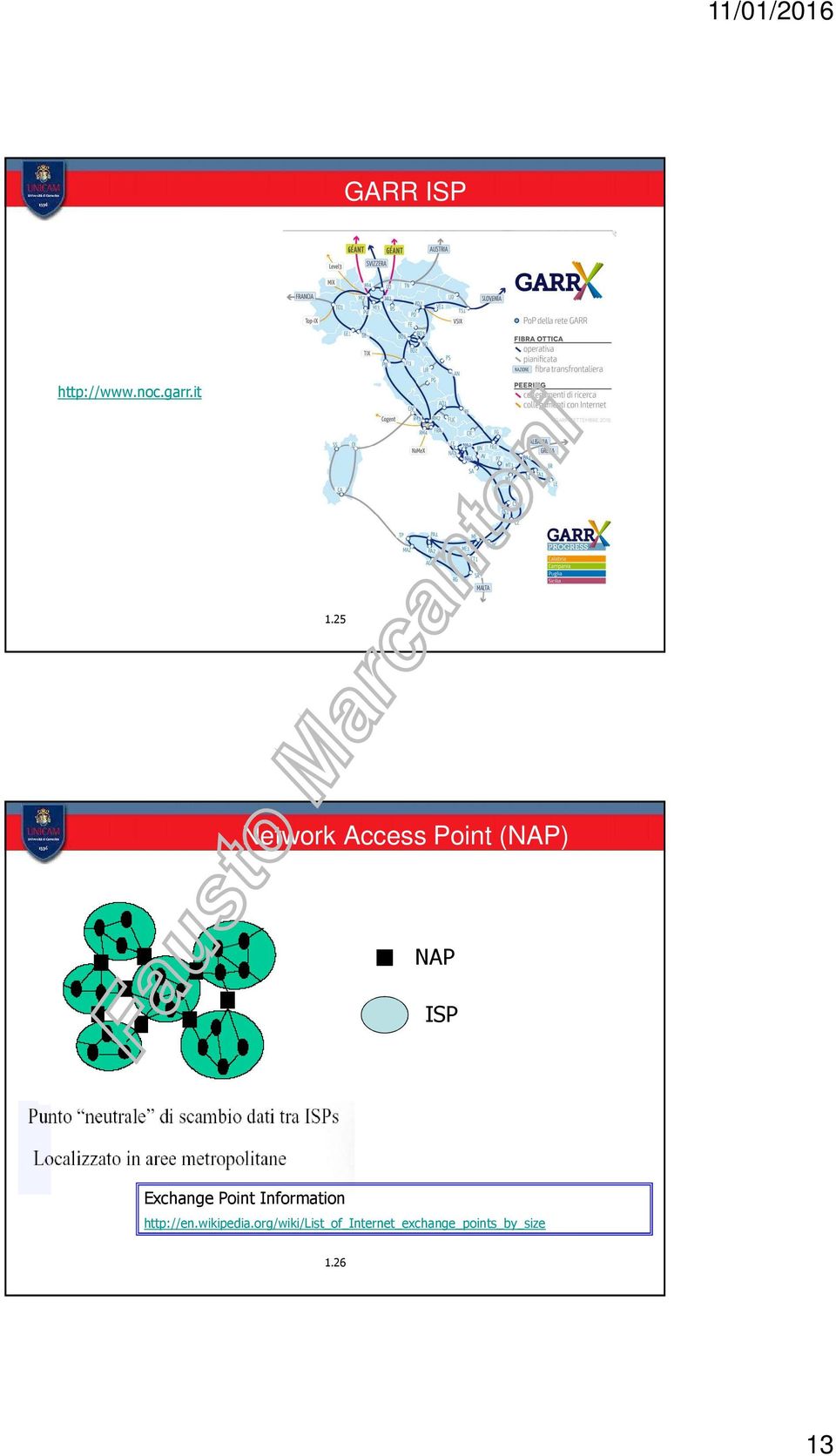 25 Network Access Point (NAP) NAP ISP Exchange Point Information