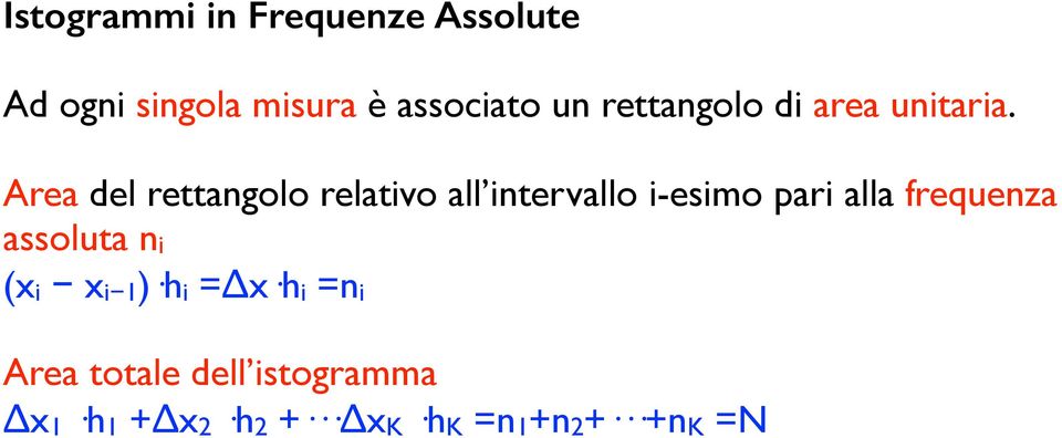 Area del rettangolo relativo all intervallo i-esimo pari alla