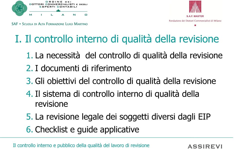 Gli obiettivi del controllo di qualità della revisione 4.