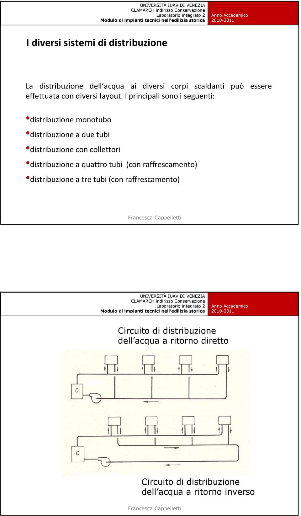 I principali sono i seguenti: distribuzione monotubo distribuzione a due tubi distribuzione con collettori