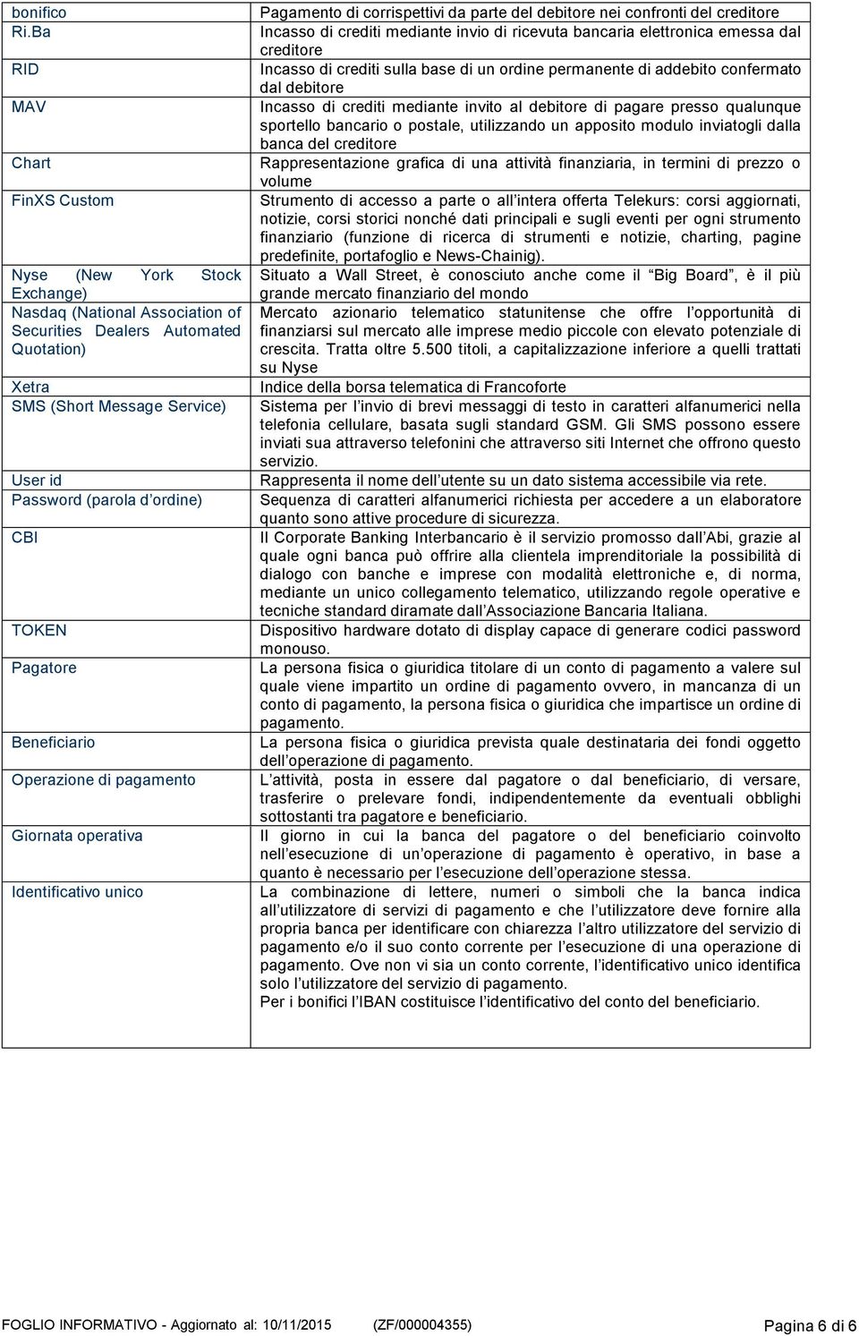 ordine) CBI TOKEN Pagatore Beneficiario Operazione di pagamento Pagamento di corrispettivi da parte del debitore nei confronti del creditore Incasso di crediti mediante invio di ricevuta bancaria