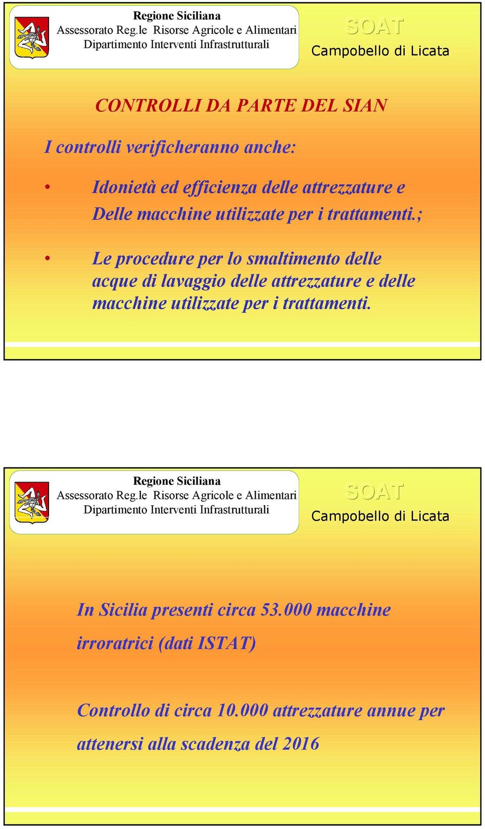 ; Le procedure per lo smaltimento delle acque di lavaggio delle attrezzature e delle macchine utilizzate