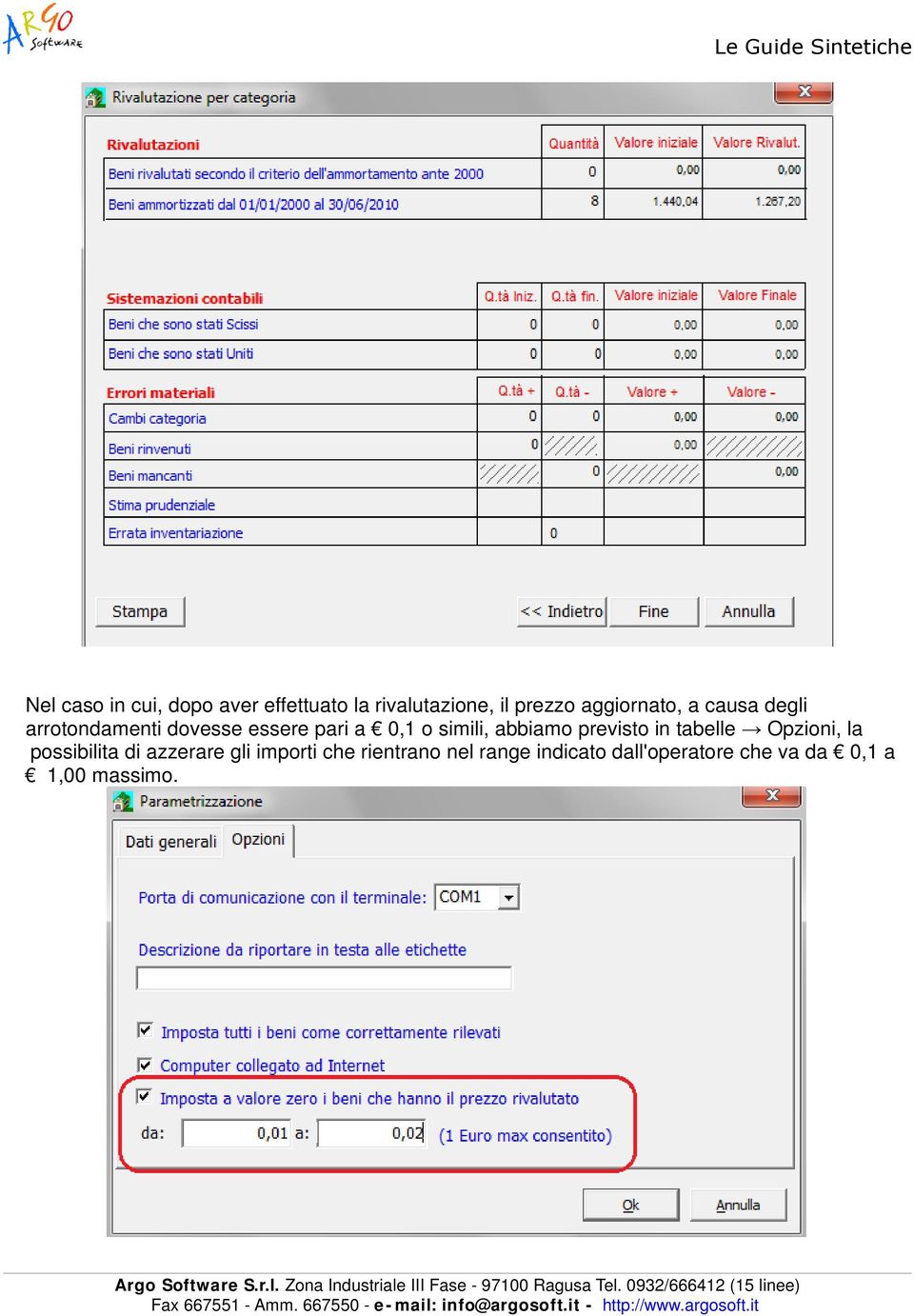 simili, abbiamo previsto in tabelle Opzioni, la possibilita di azzerare