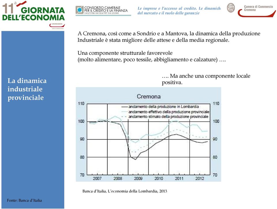 Una componente strutturale favorevole (molto alimentare, poco tessile, abbigliamento e