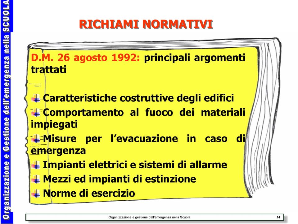 costruttive degli edifici Comportamento al fuoco dei materiali impiegati Misure per l