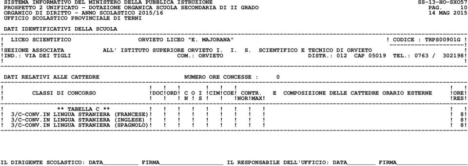 !IND.: VIA DEI TIGLI COM.: ORVIETO DISTR.: 012 CAP 05019 TEL.: 0763 / 302198! N! S!NOR!MAXRES!! ** TABELLA C **! 3/C-CONV.