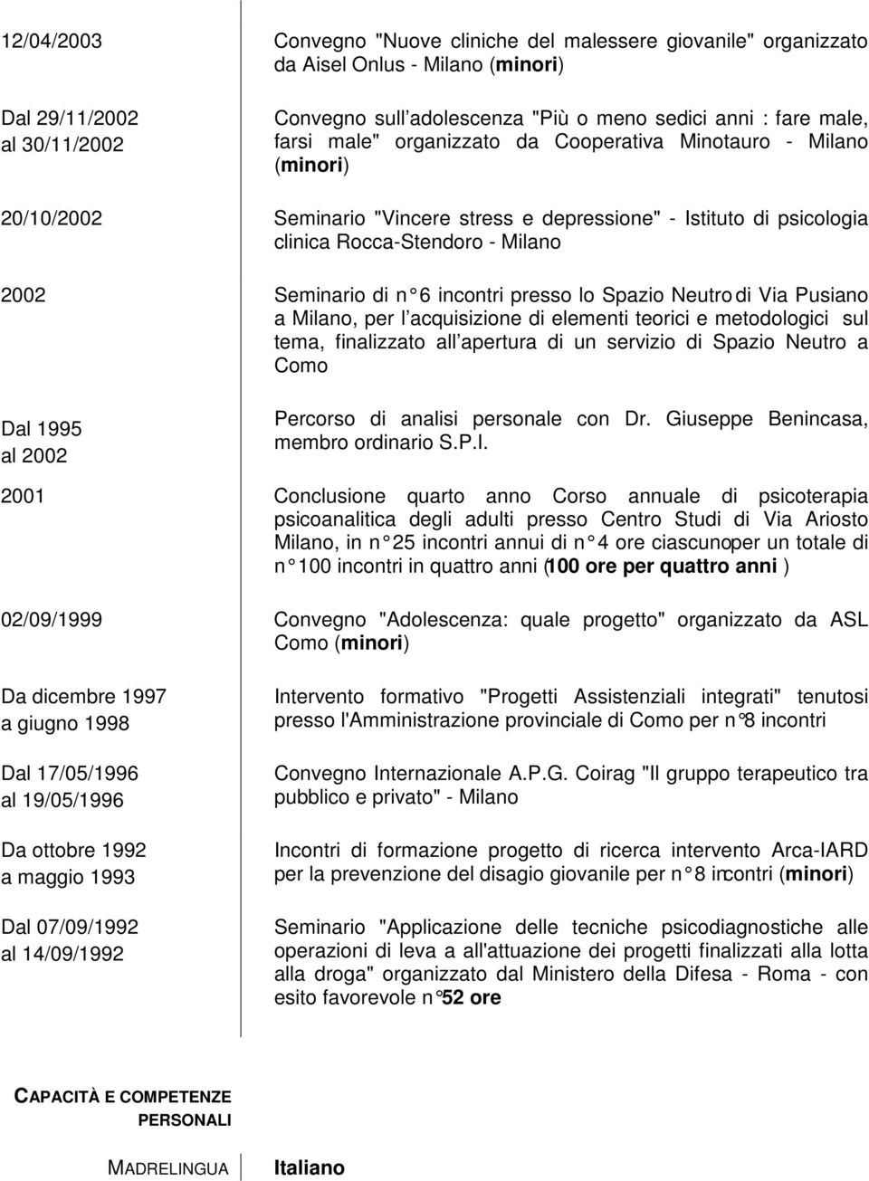 Seminario di n 6 incontri presso lo Spazio Neutro di Via Pusiano a Milano, per l acquisizione di elementi teorici e metodologici sul tema, finalizzato all apertura di un servizio di Spazio Neutro a