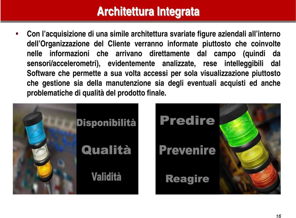 sensori/accelerometri), evidentemente analizzate, rese intelleggibili dal Software che permette a sua volta accessi per sola