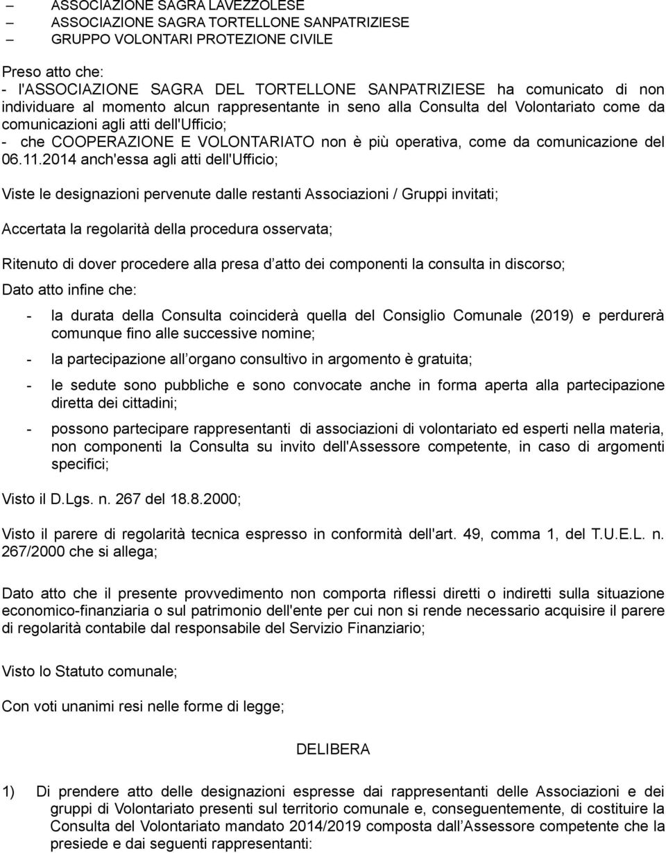 comunicazione del 06.11.