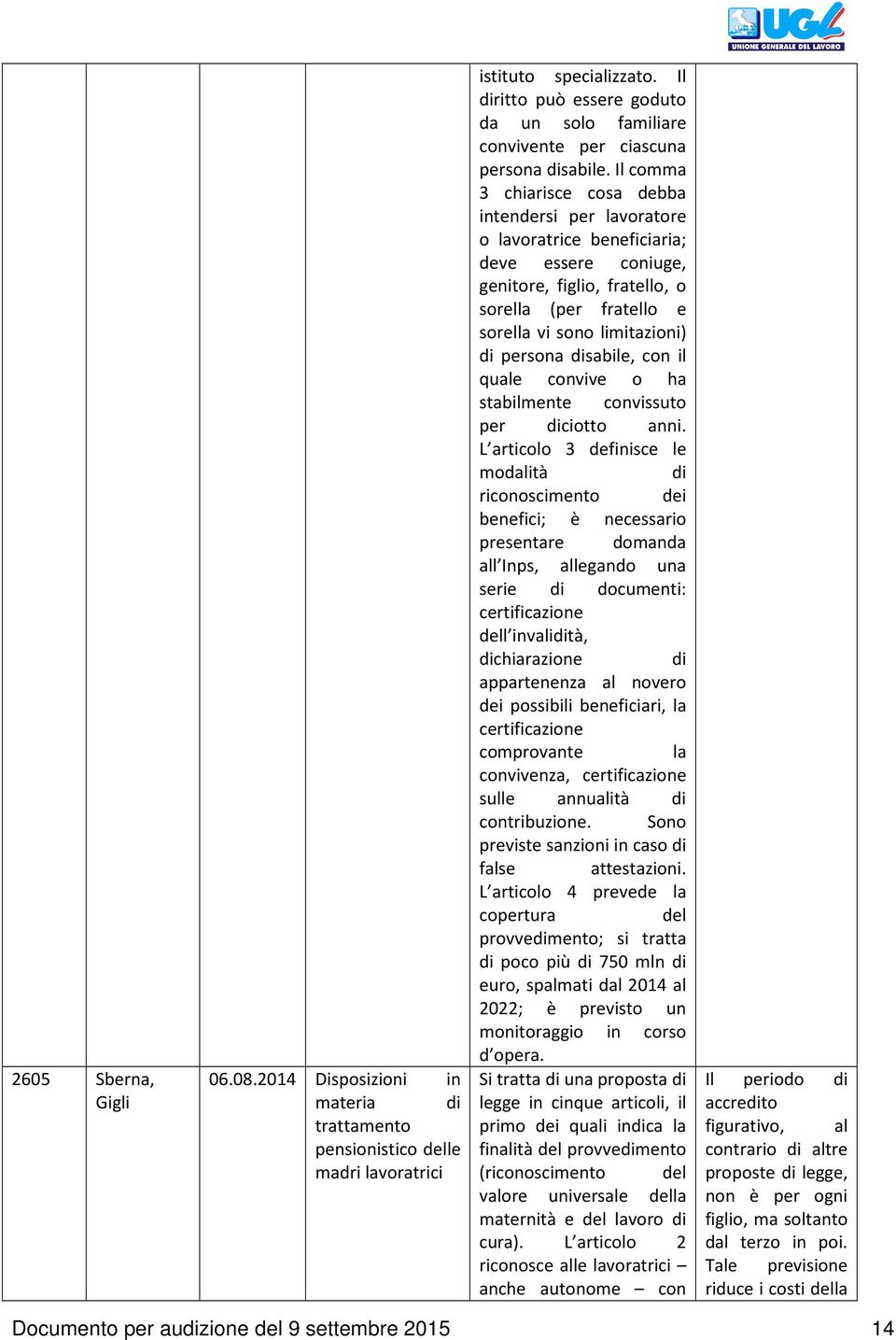 Il comma 3 chiarisce cosa debba intendersi per lavoratore o lavoratrice beneficiaria; deve essere coniuge, genitore, figlio, fratello, o sorella (per fratello e sorella vi sono limitazioni) di