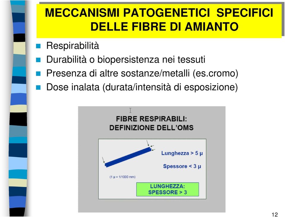 nei tessuti Presenza di altre sostanze/metalli (es.