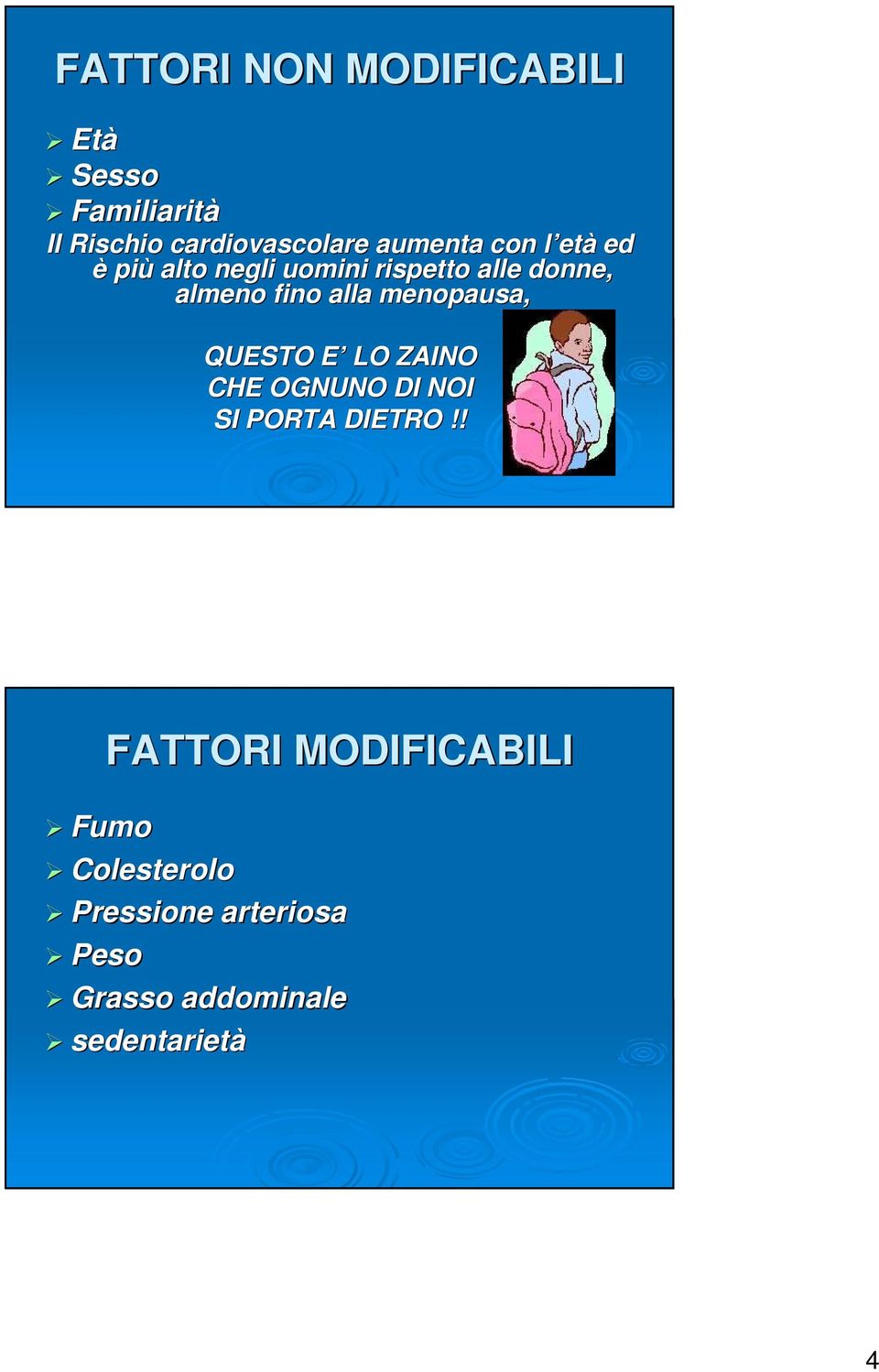 fino alla menopausa, QUESTO E E LO ZAINO CHE OGNUNO DI NOI SI PORTA DIETRO!