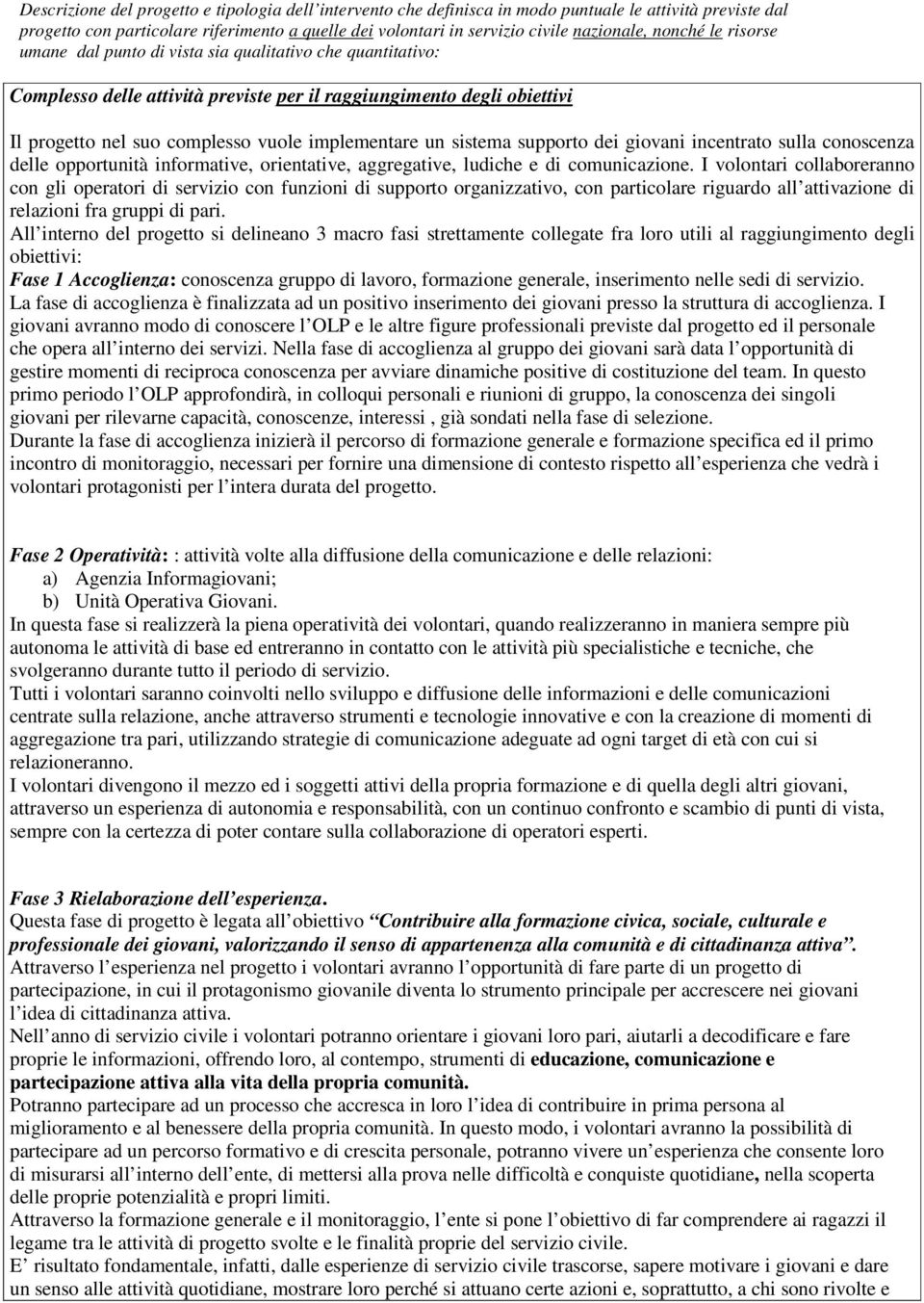 un sistema supporto dei giovani incentrato sulla conoscenza delle opportunità informative, orientative, aggregative, ludiche e di comunicazione.