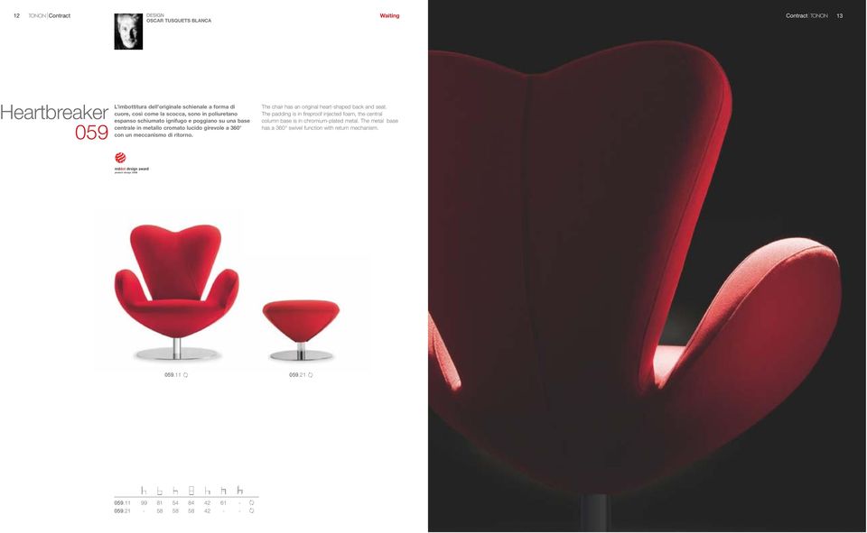 ritorno. The chair has an original heart-shaped back and seat.