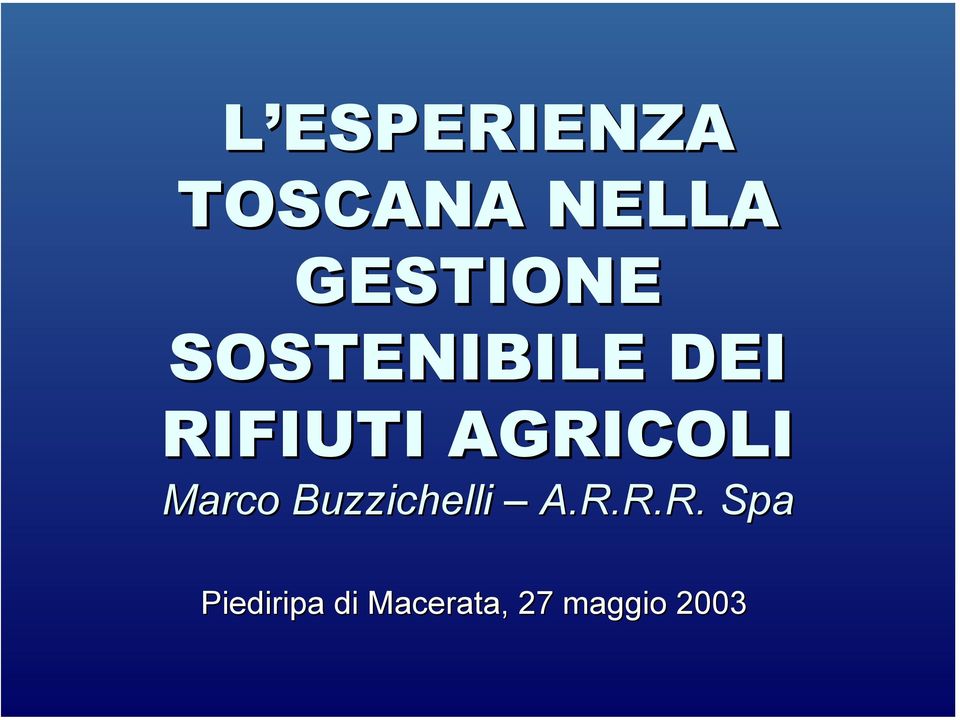 AGRICOLI Marco Buzzichelli