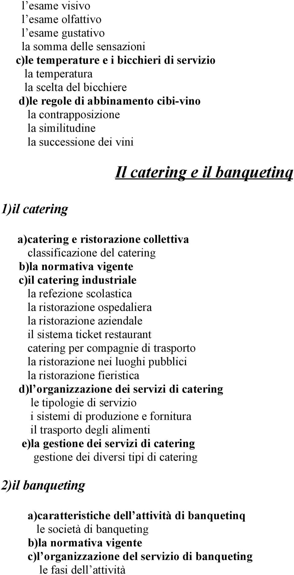 catering industriale la refezione scolastica la ristorazione ospedaliera la ristorazione aziendale il sistema ticket restaurant catering per compagnie di trasporto la ristorazione nei luoghi pubblici