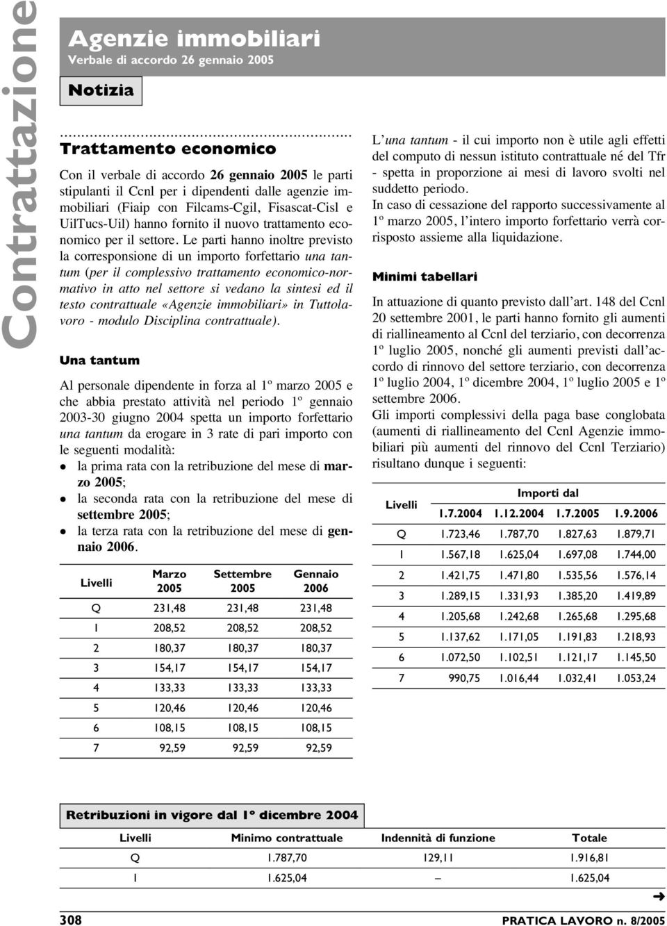 fornito il nuovo trattamento economico per il settore.