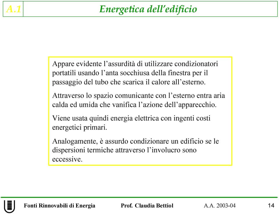 Attraverso lo spazio comunicante con l esterno entra aria calda ed umida che vanifica l azione dell apparecchio.