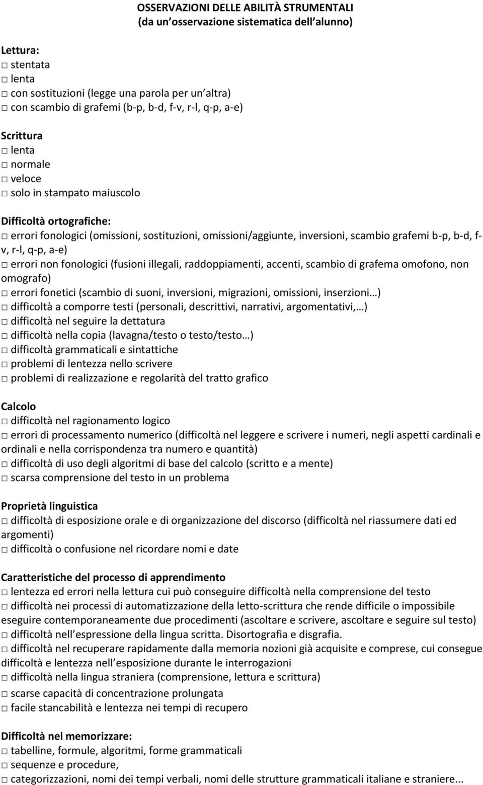 f- v, r-l, q-p, a-e) errori non fonologici (fusioni illegali, raddoppiamenti, accenti, scambio di grafema omofono, non omografo) errori fonetici (scambio di suoni, inversioni, migrazioni, omissioni,