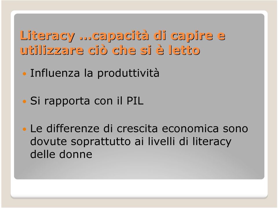 con il PIL Le differenze di crescita economica