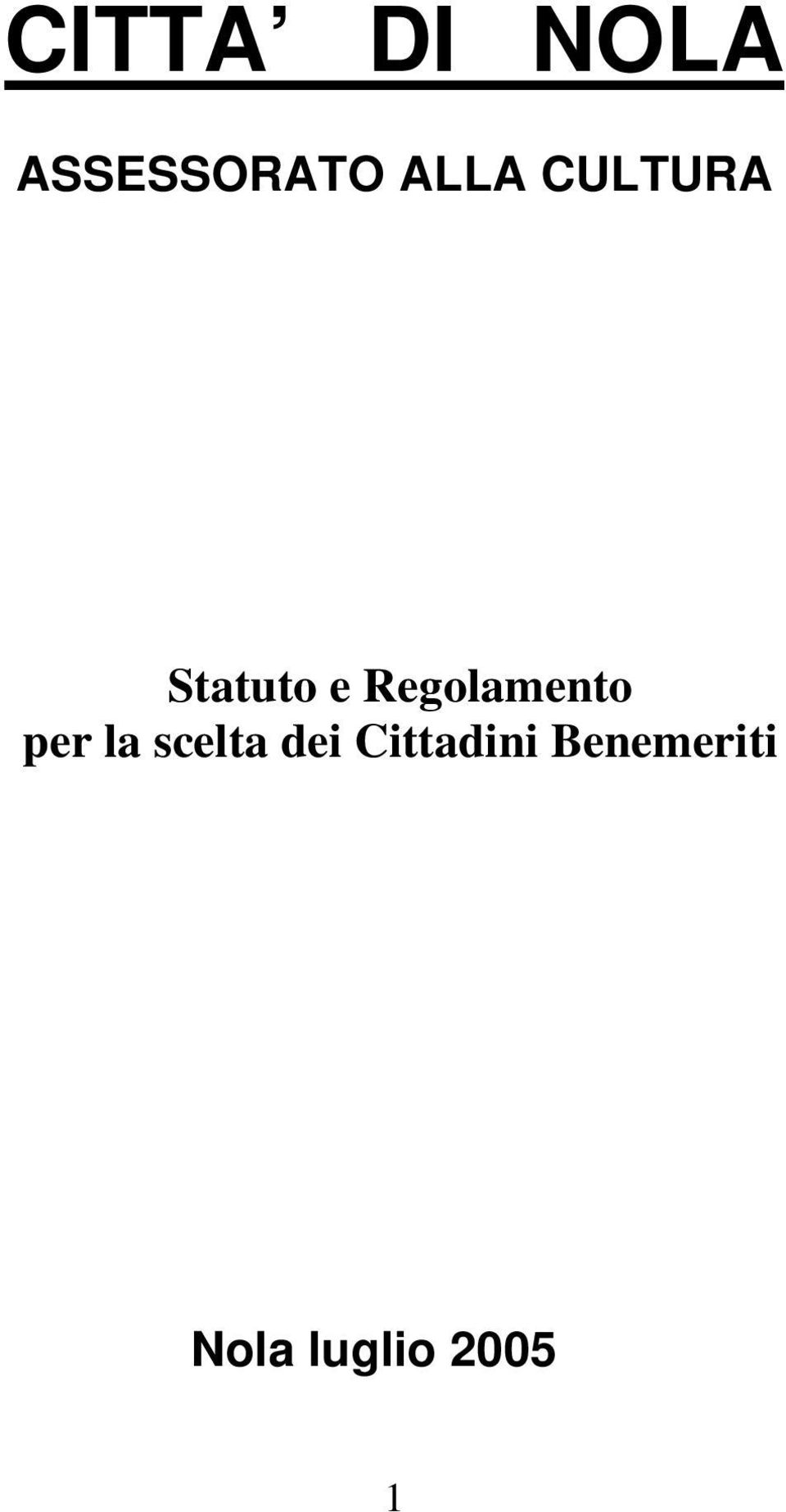 Regolamento per la scelta dei