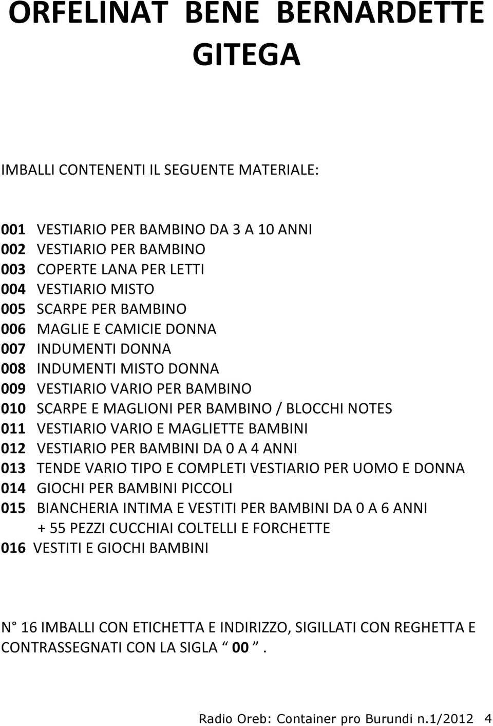 BAMBINI DA 0 A 4 ANNI 013 TENDE VARIO TIPO E COMPLETI VESTIARIO PER UOMO E DONNA 014 GIOCHI PER BAMBINI PICCOLI 015 BIANCHERIA INTIMA E VESTITI PER BAMBINI DA 0 A 6 ANNI + 55 PEZZI CUCCHIAI