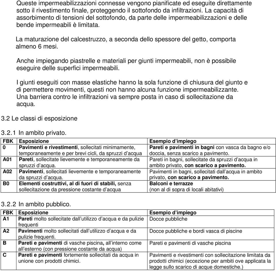 La maturazione del calcestruzzo, a seconda dello spessore del getto, comporta almeno 6 mesi.