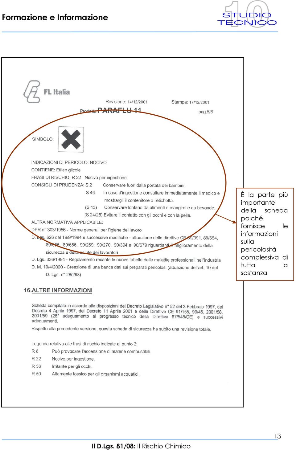 informazioni sulla pericolosità