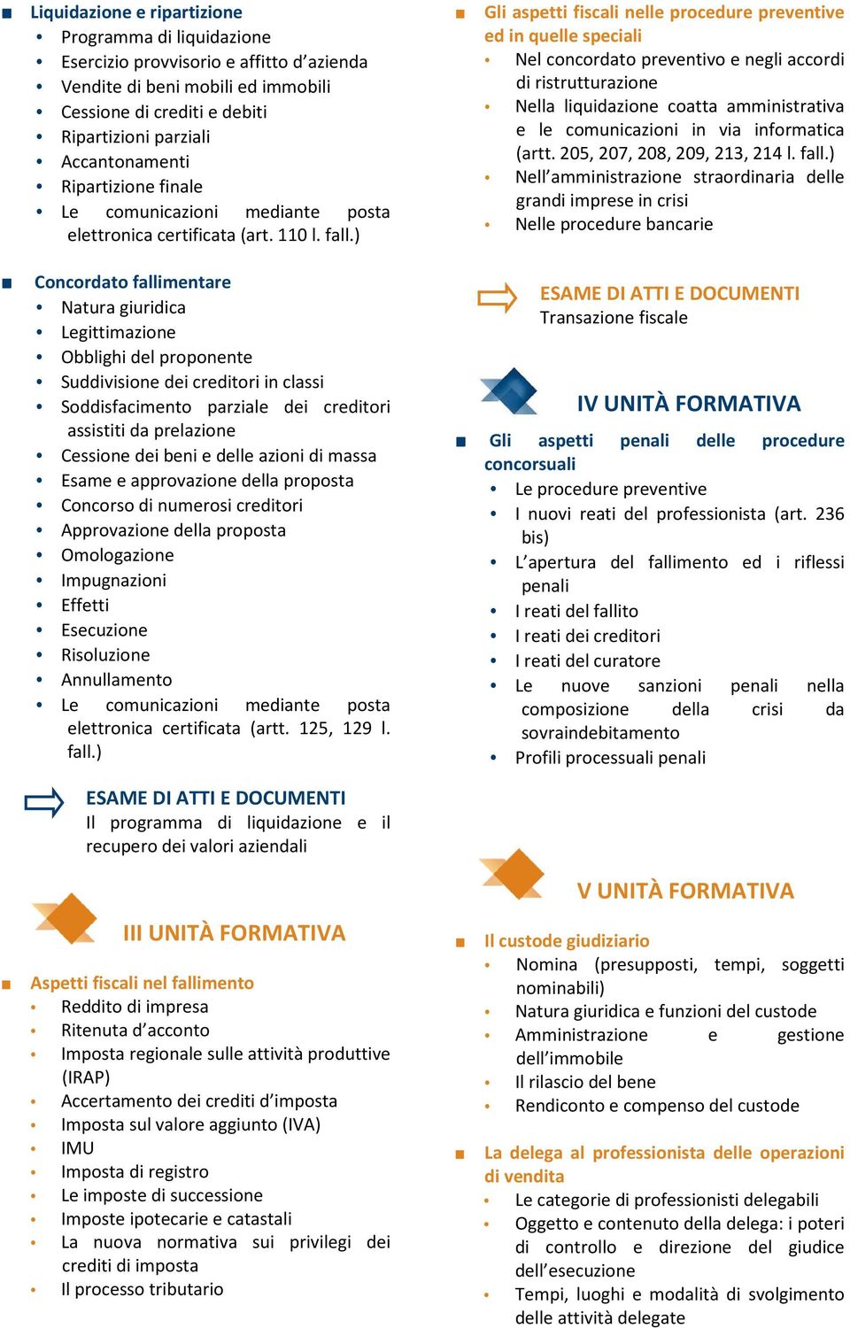 ) Gli aspetti fiscali nelle procedure preventive ed in quelle speciali Nel concordato preventivo e negli accordi di ristrutturazione Nella liquidazione coatta amministrativa e le comunicazioni in via