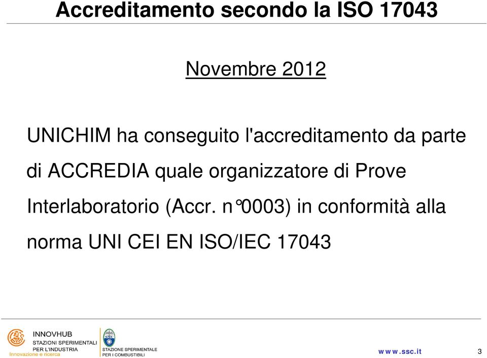 organizzatore di Prove Interlaboratorio (Accr.